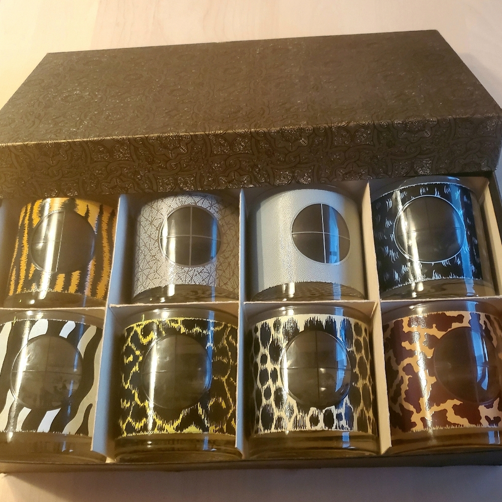 RARE Vintage Big Game Safari Low Ball Glasses